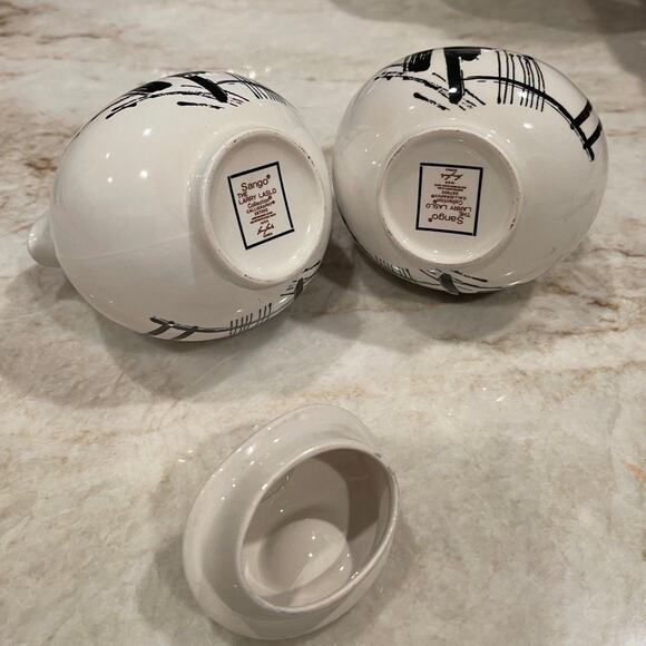 Sango Calligraphy Larry Lasso 80’s cream and sugar set EUC - Picture 5 of 12